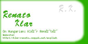 renato klar business card